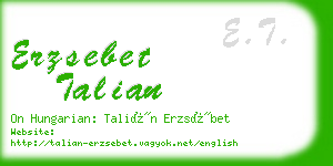 erzsebet talian business card